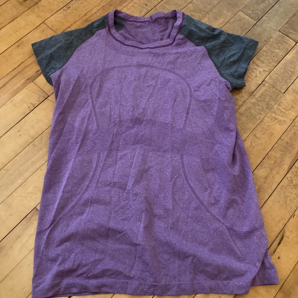 Lululemon purple and grey swiftly tech short sleeve
